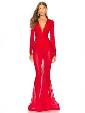 Michael Costello Martin Gown in Red